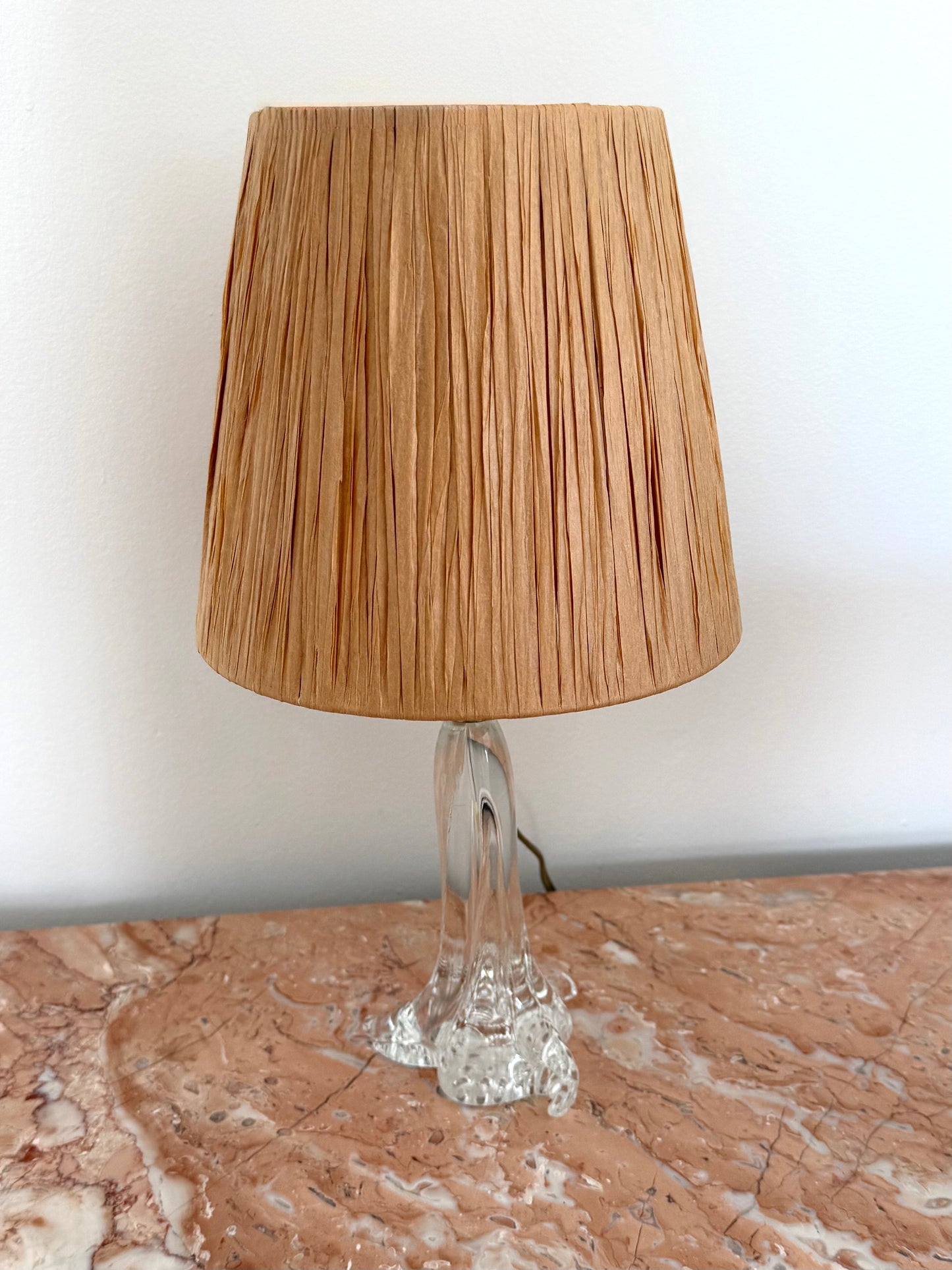 French crystal lamp antique rattan lampshade