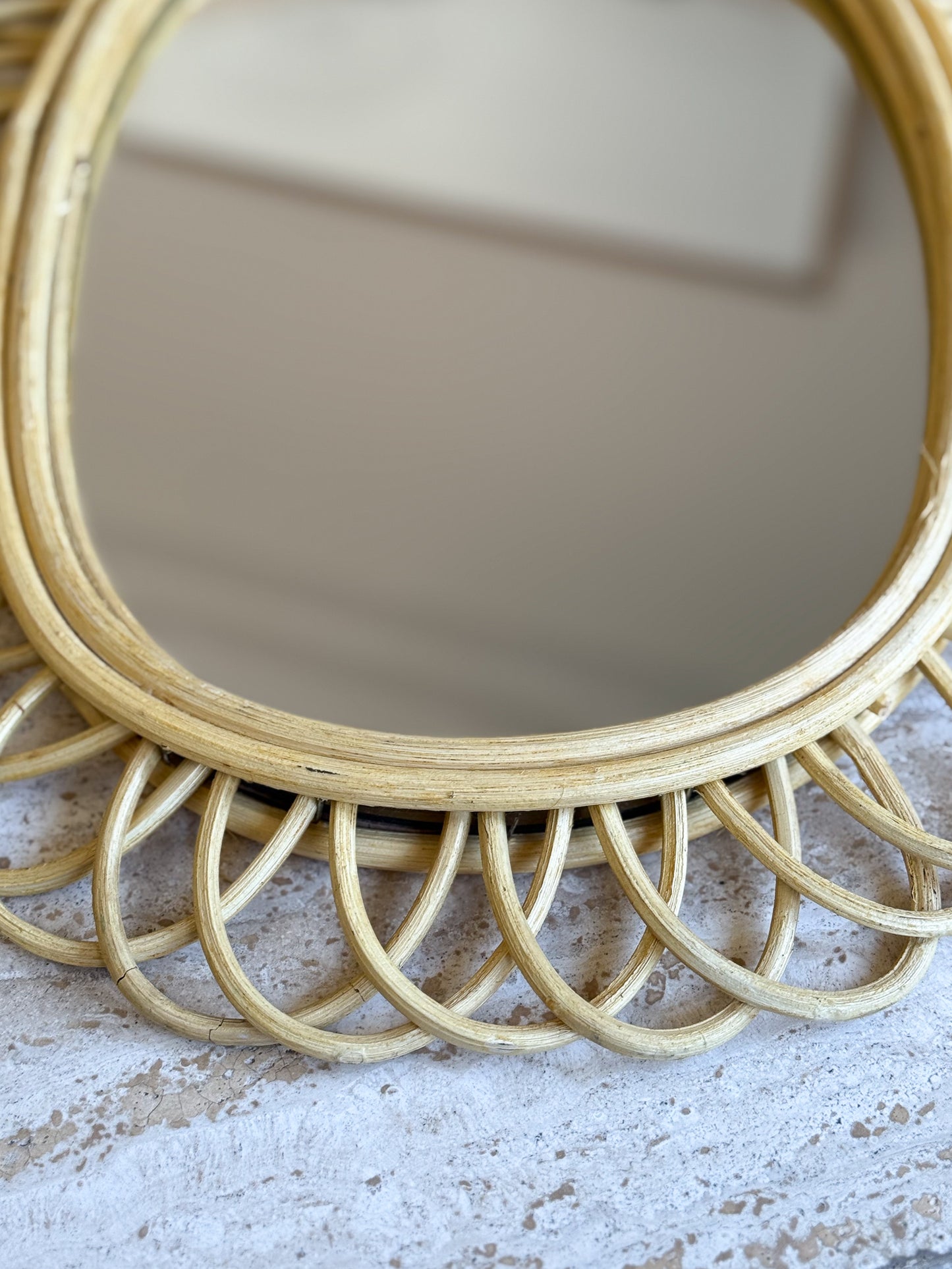 Vintage Italian Bamboo Loop Mirror Bonacina