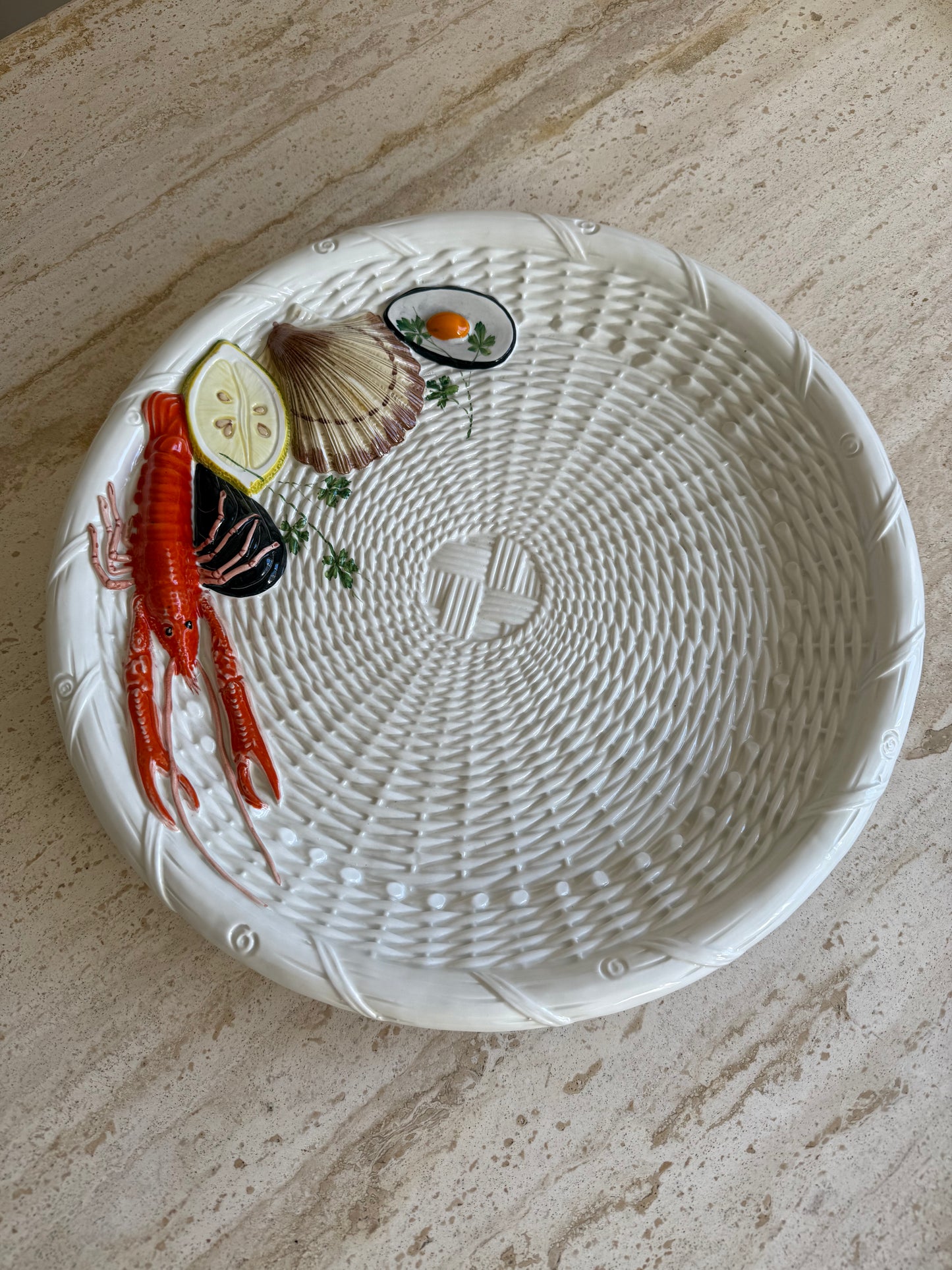 Italian Hand Painted Seafood Plate