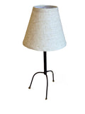 French Iron Lamp with Linen Shade