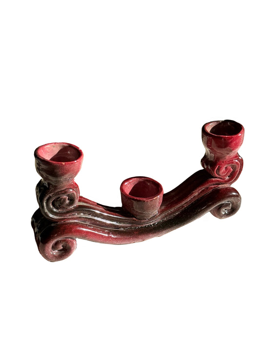 Vintage Handmade Ceramic Candle Holder Vallauris