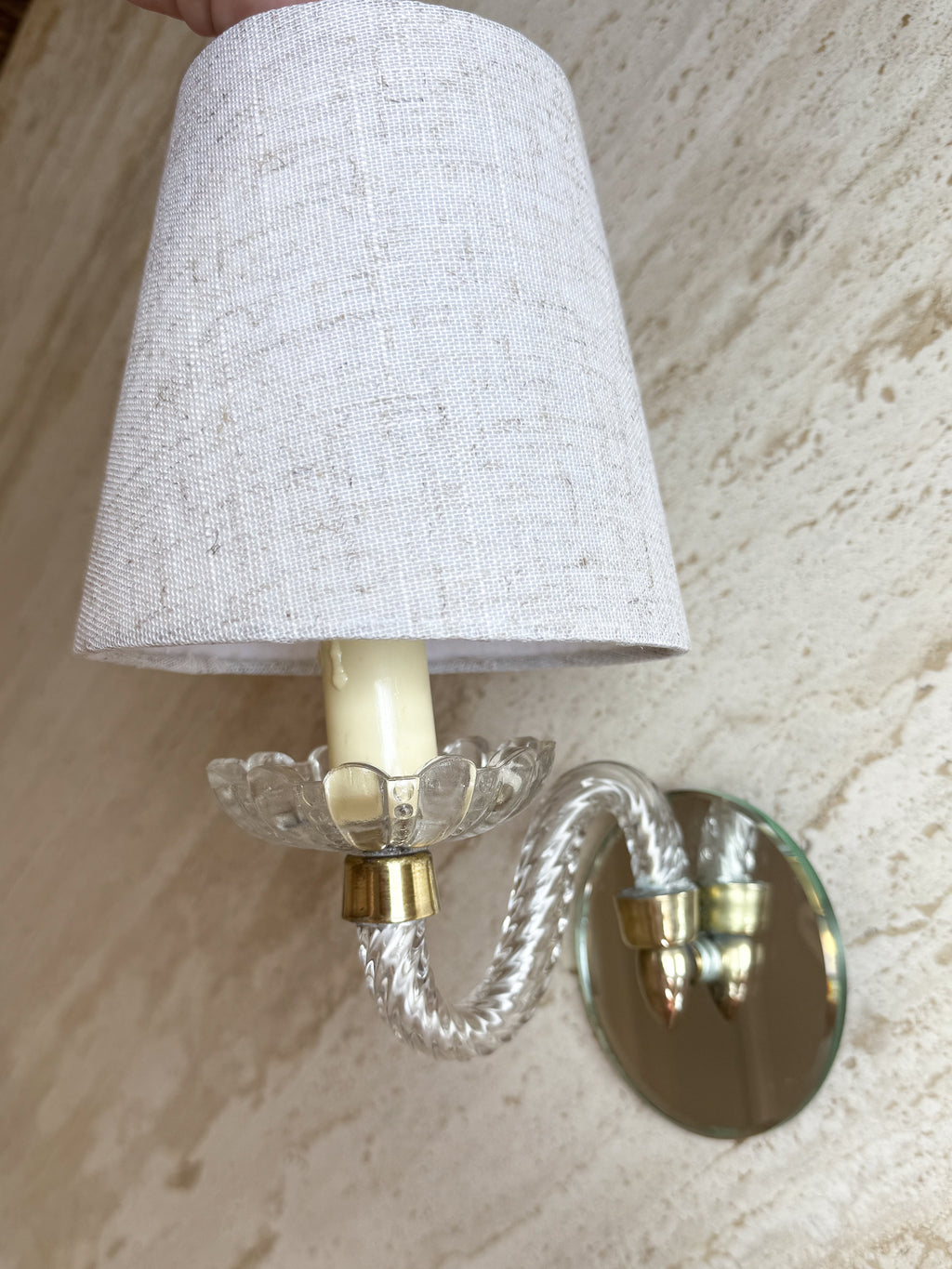 French Murano Glass wall light 1950's
