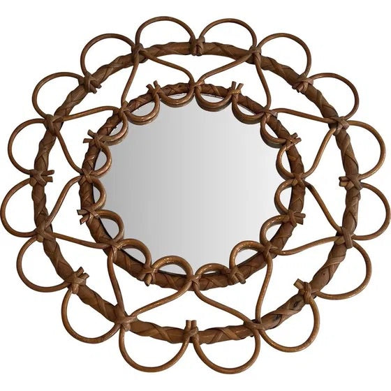 1970's French Rattan Mirror