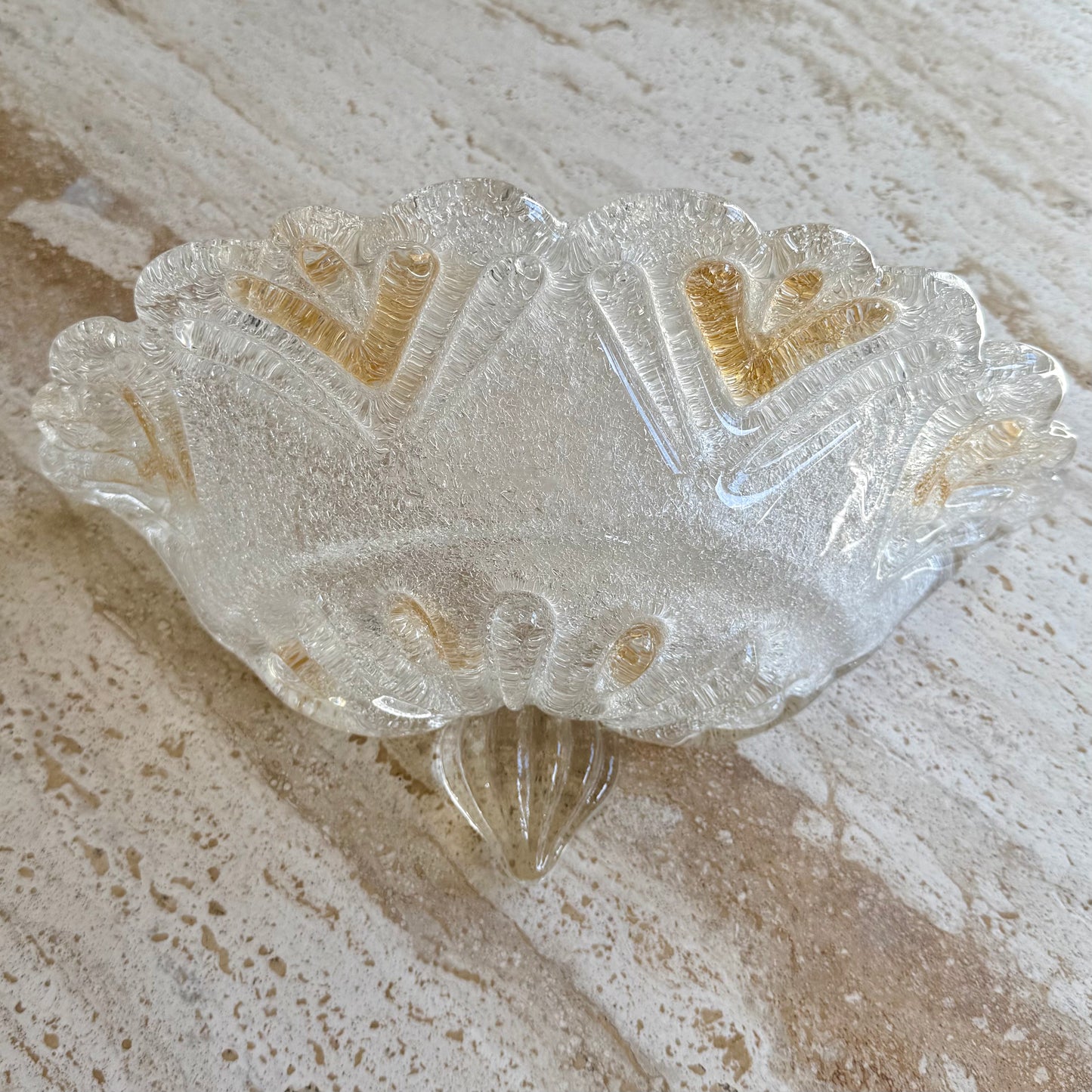 Gold and Clear Graniglia Murano Sconce