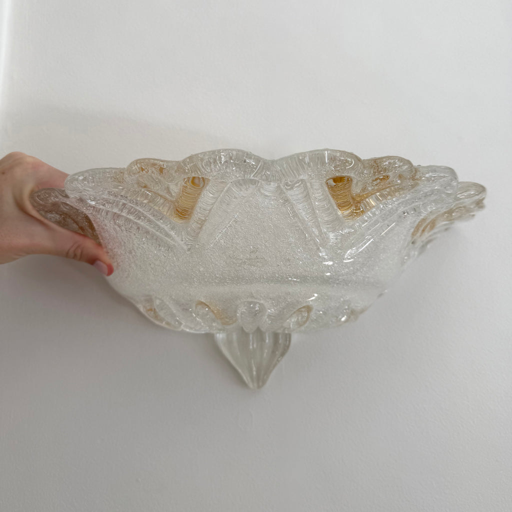 Gold and Clear Graniglia Murano Sconce