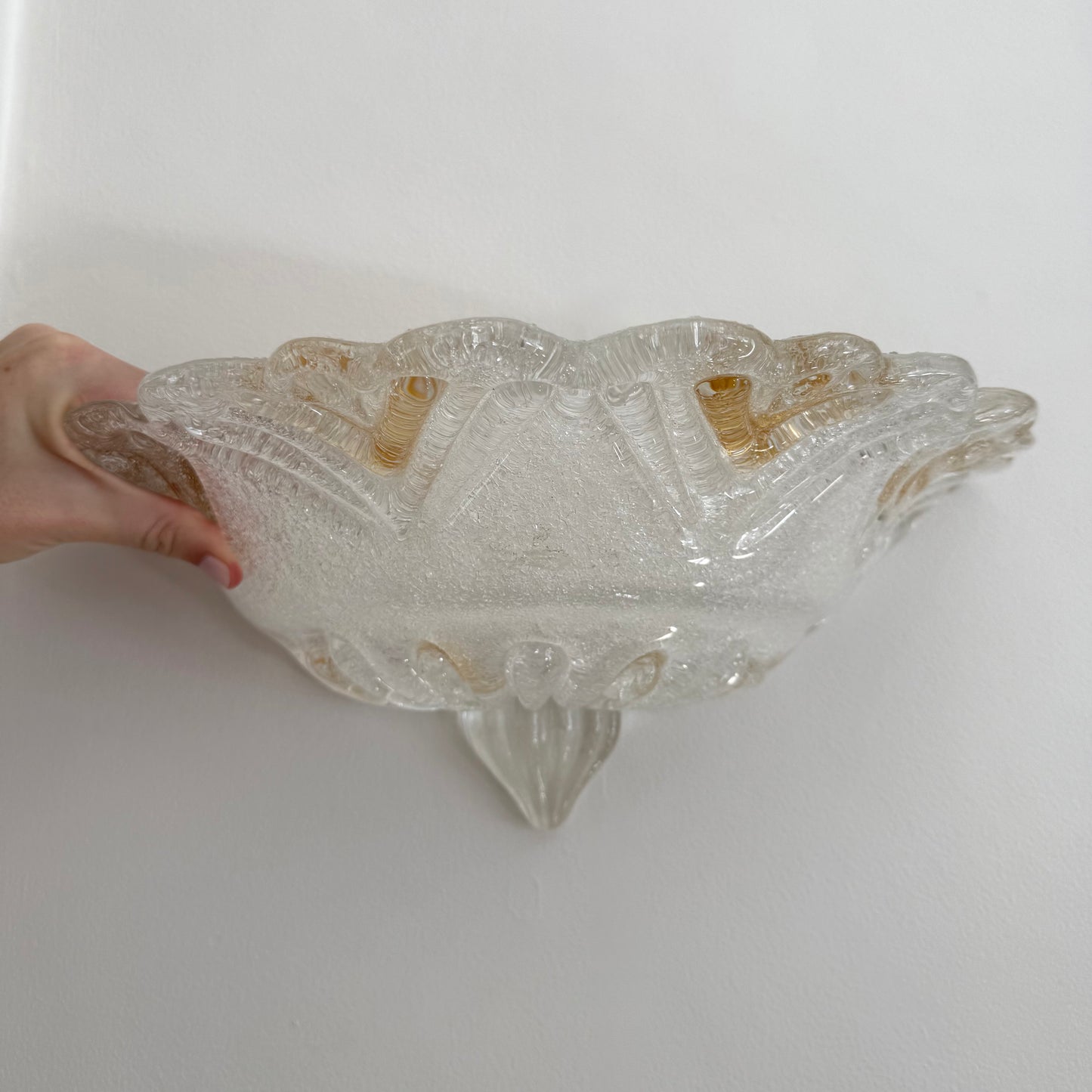 Gold and Clear Graniglia Murano Sconce