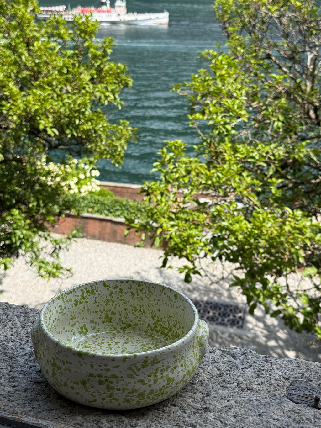 green ceramic bowl italian
