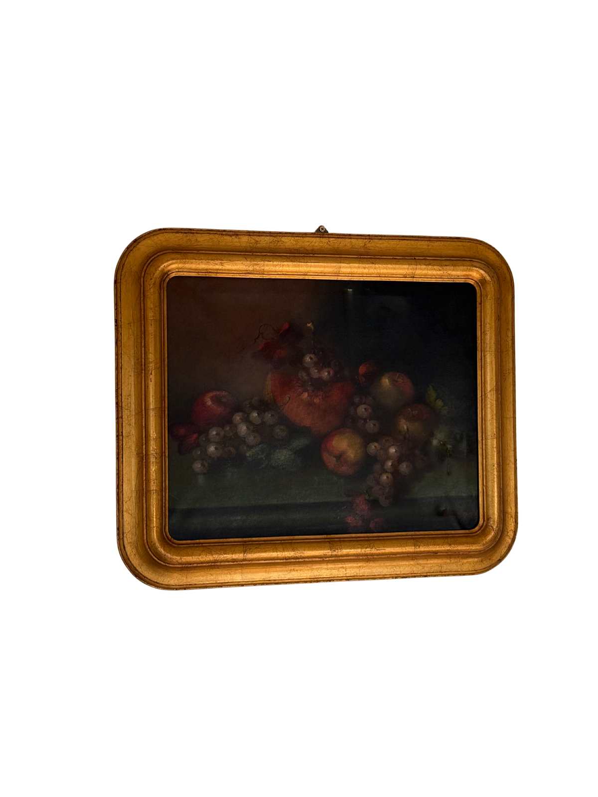 other angle fruit painting gold frame italian antique 