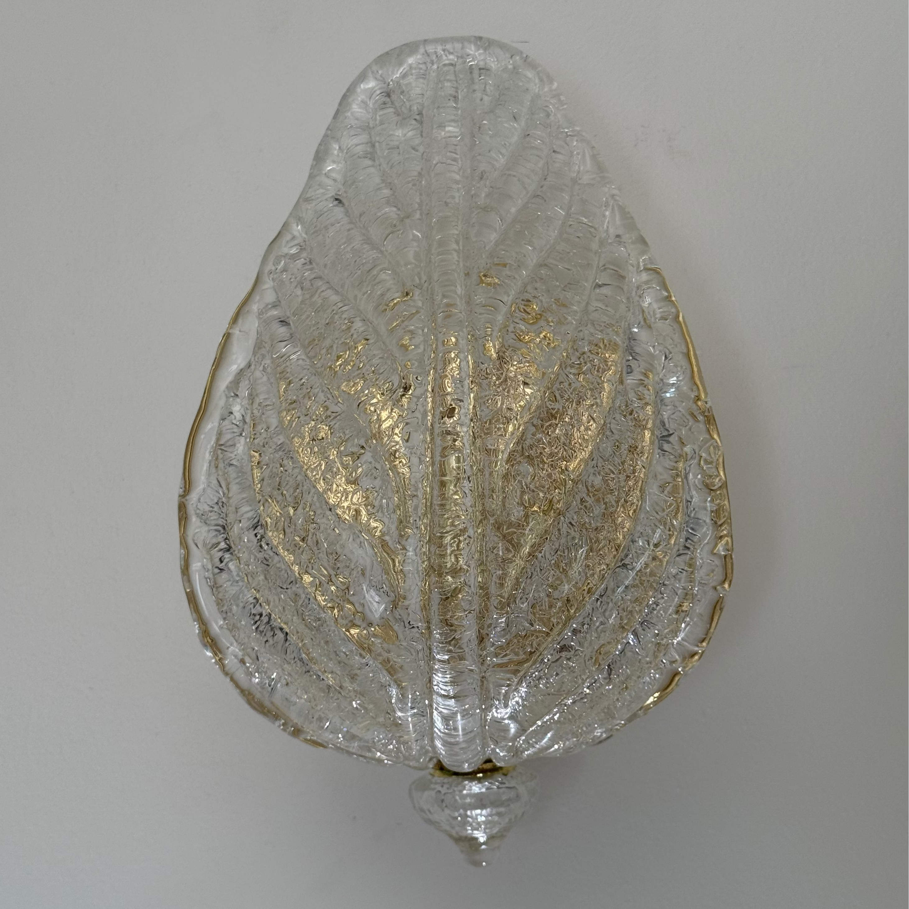 Murano Leaf Barovier Sconces (Pair)