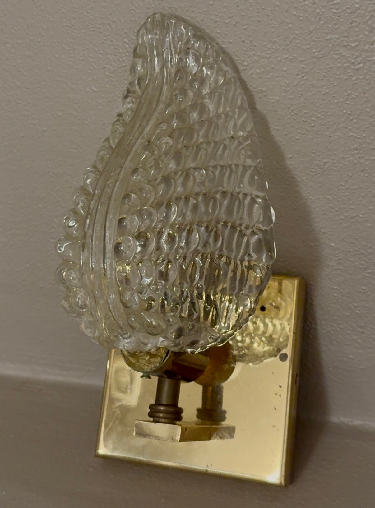 Murano leaf sconce wall light brass barovier and toso 1950