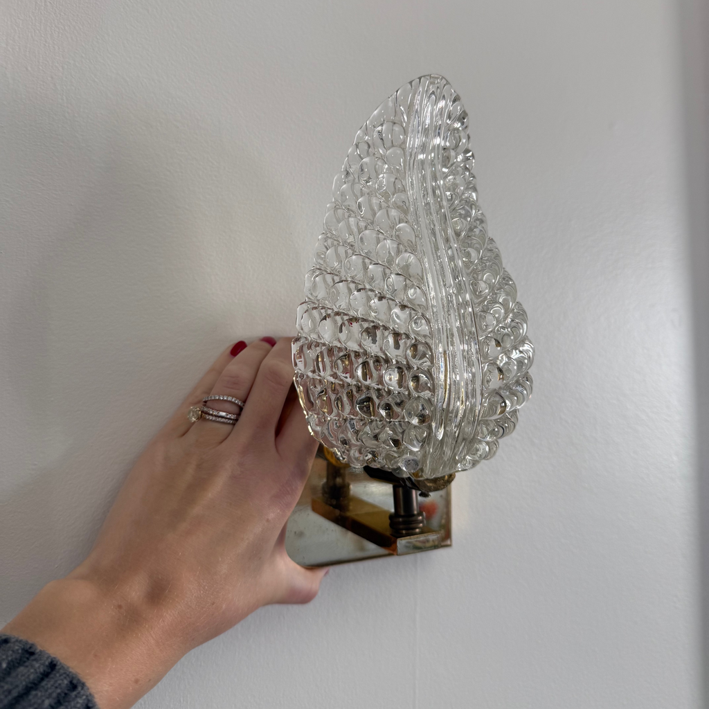 Murano Leaf Sconce barovier brass fixing wall light