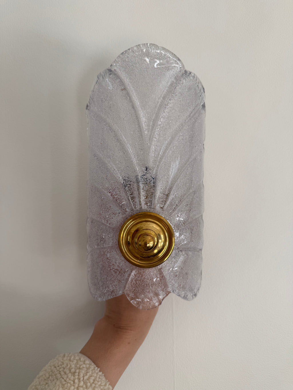 Murano Leaf Wall Sconce light mid century frosted glass