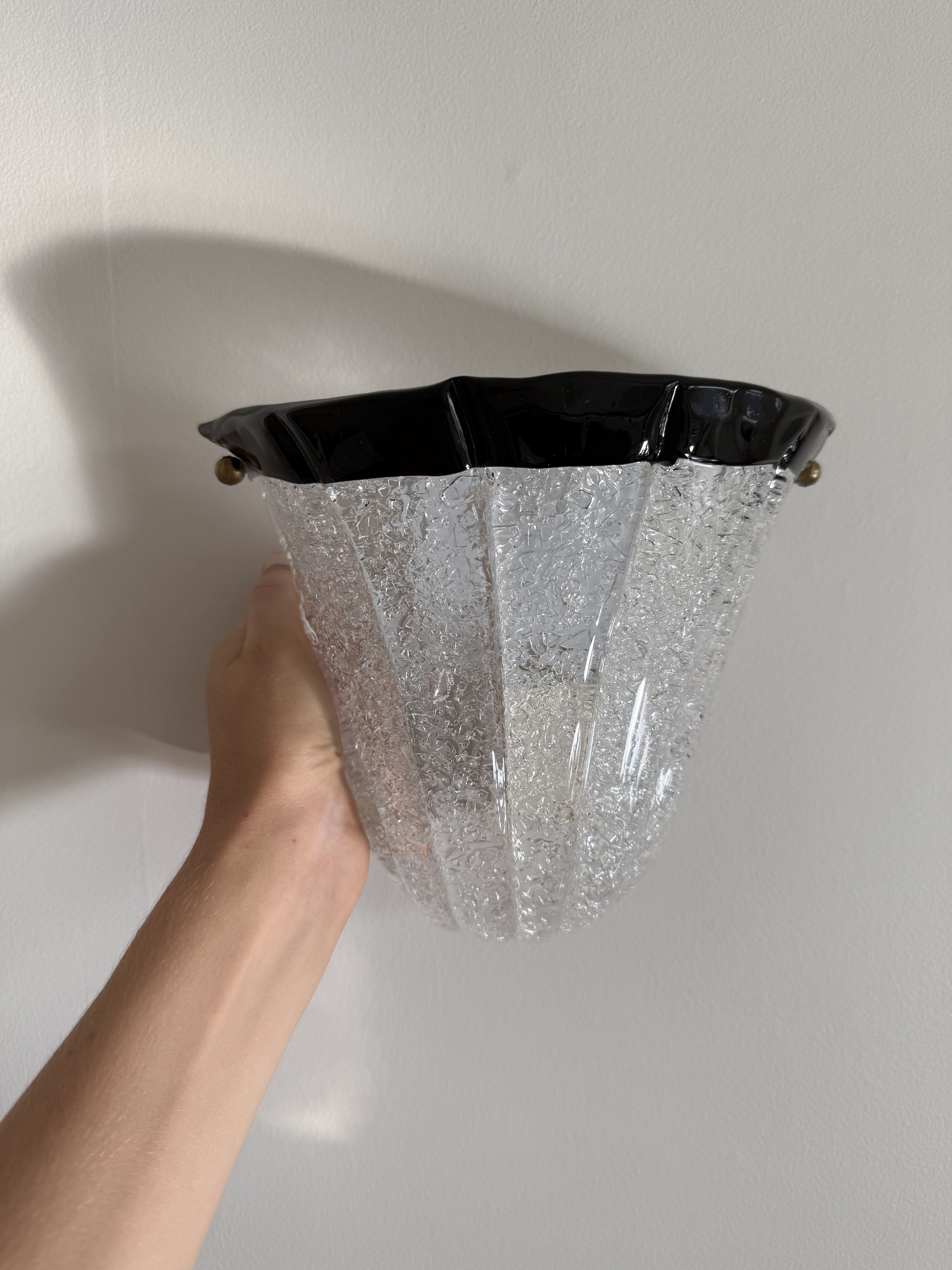 Murano Glass Sconce with Black Rim 
