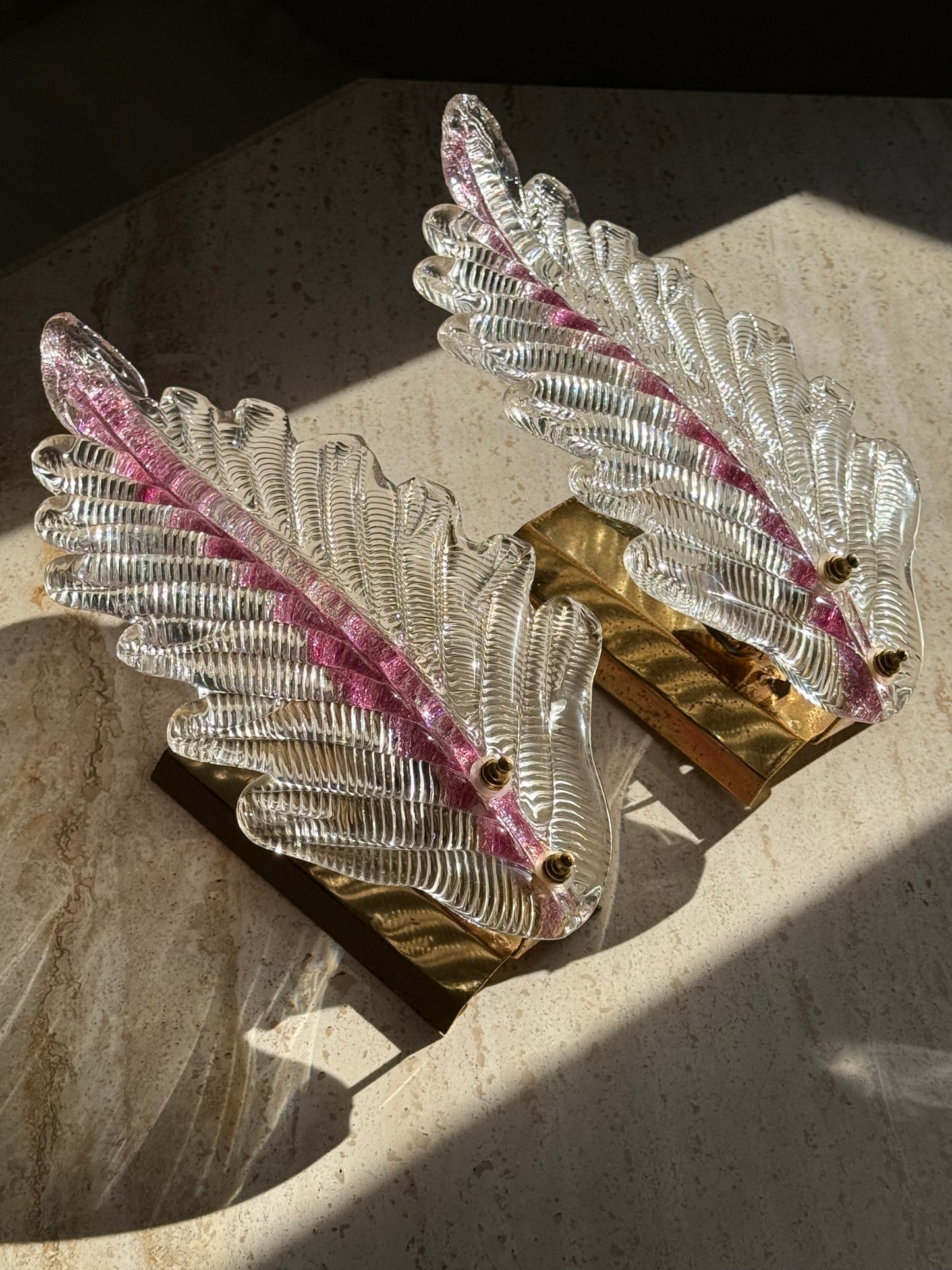 Antique Murano Wall Lights Pink Barovier e Toso
