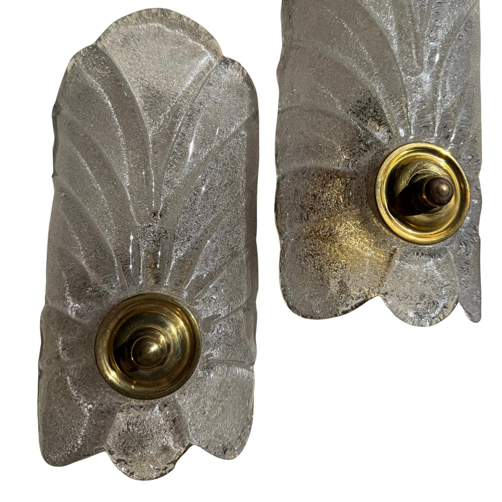Pair of Murano Leaf Wall Sconces 1970's