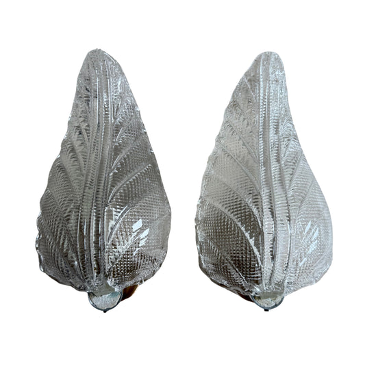Pair of Leaf Murano Sconces