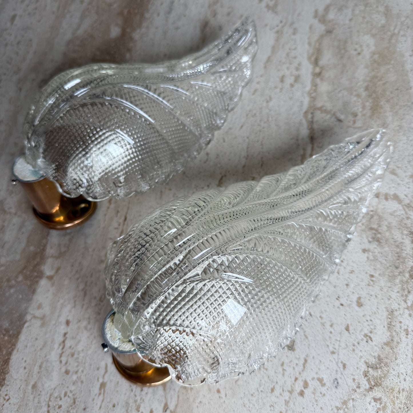 Pair of Leaf Murano Sconces