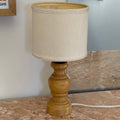 Swedish Pine Table Lamp Natural Shade Mid century