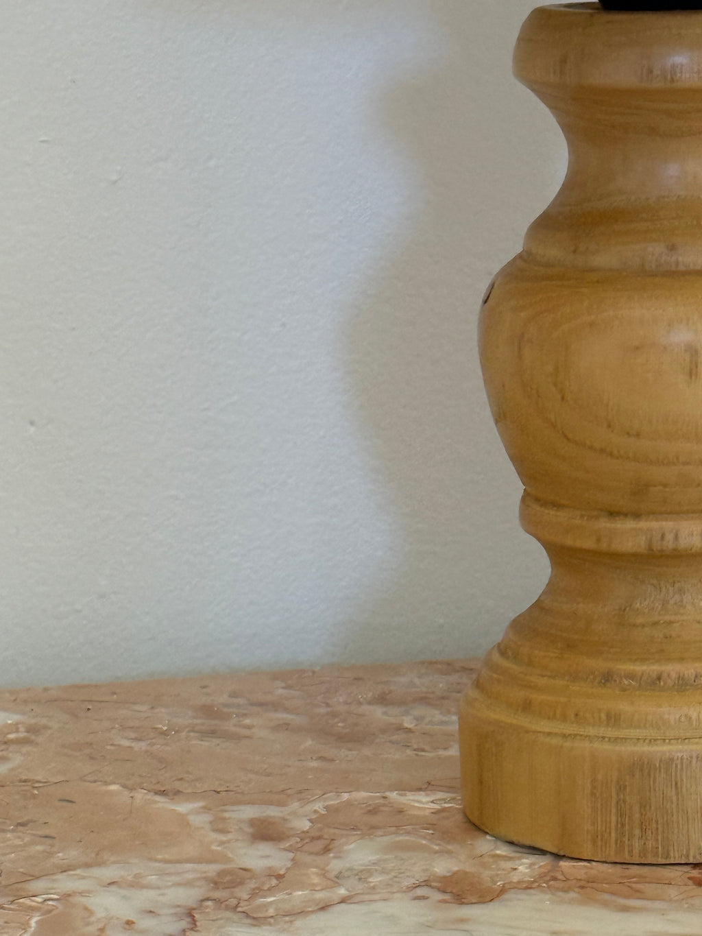 Swedish Pine Table Lamp mid century detailed base