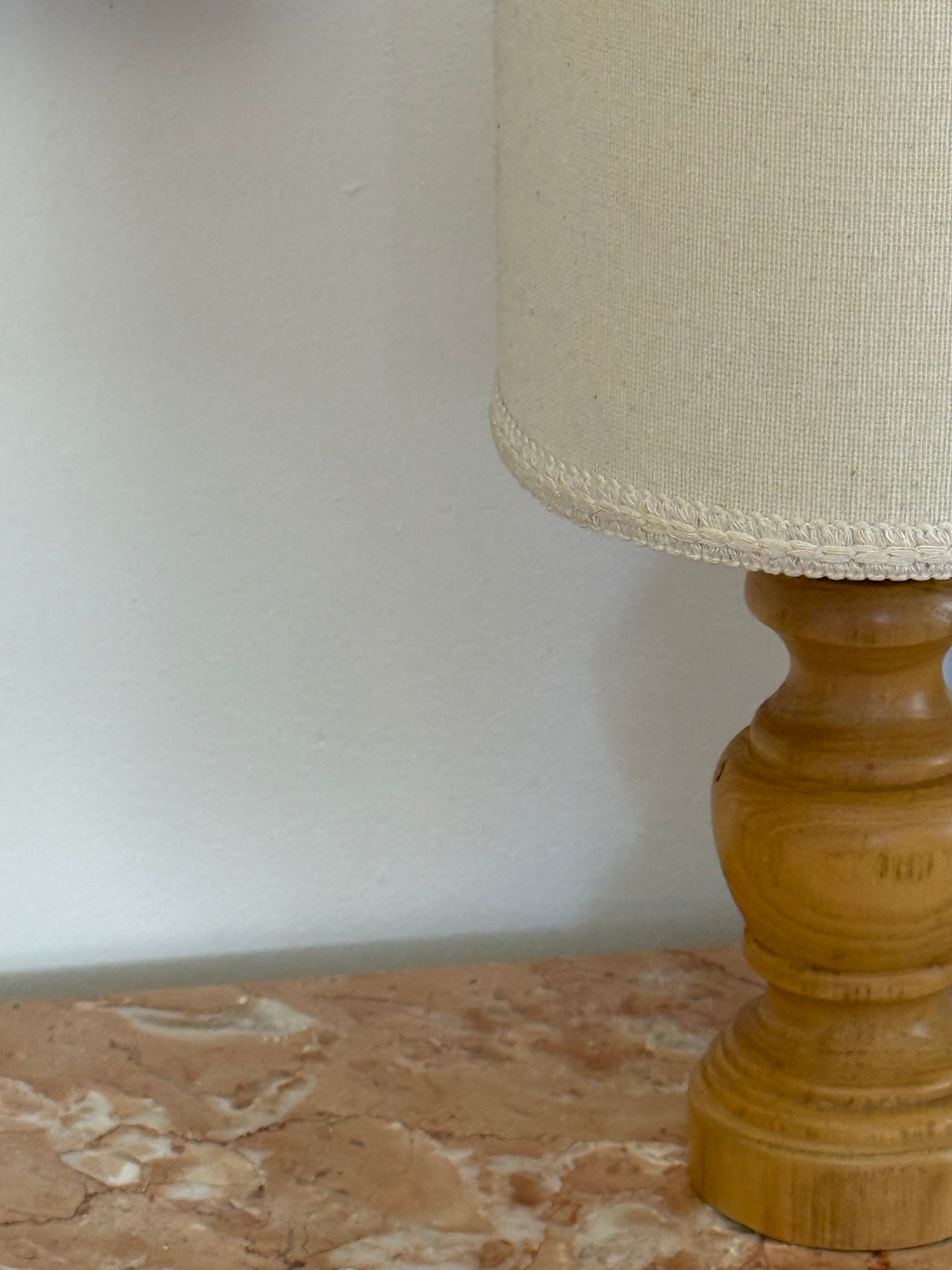 Swedish Pine Table Lamp Mid century 