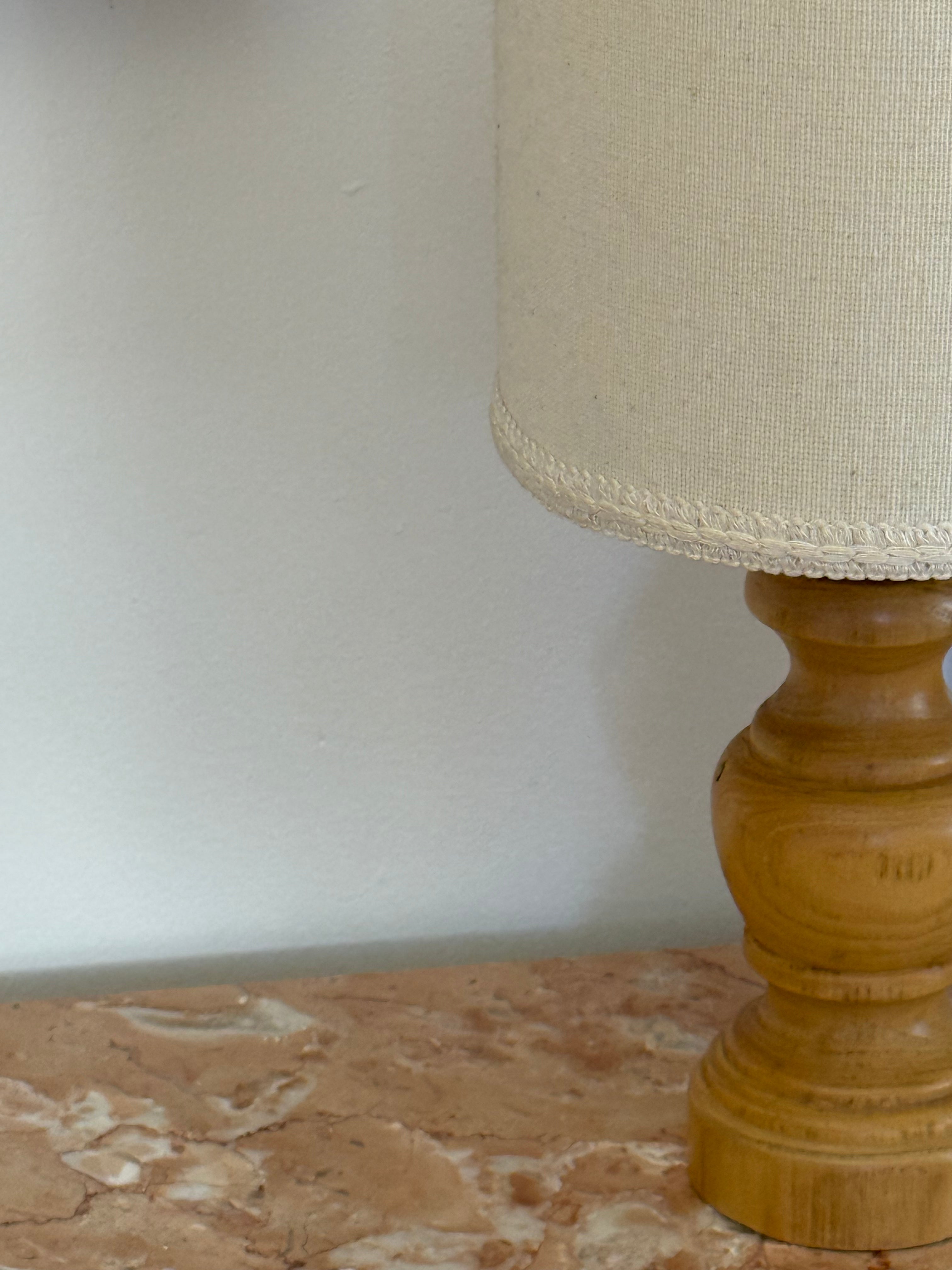 Swedish Pine Table Lamp Mid century 