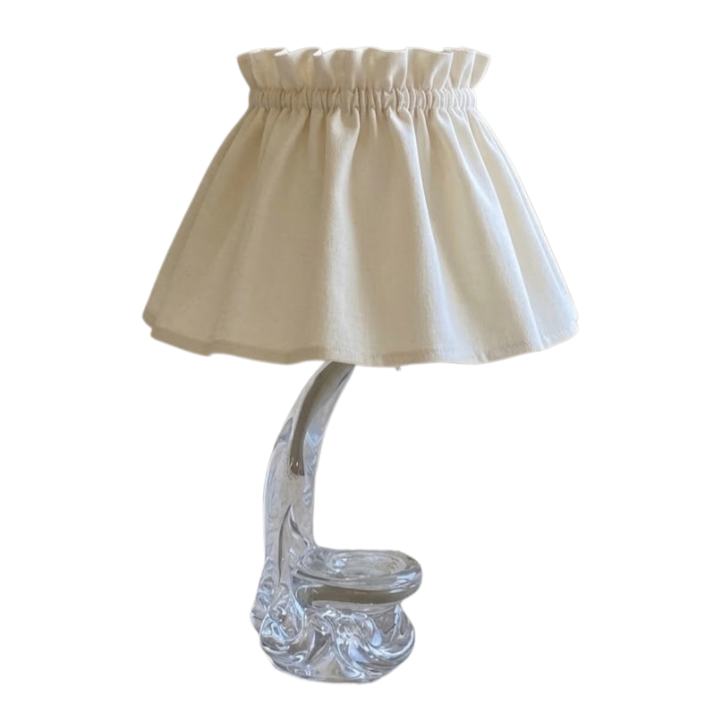 crystal lamp with linen shade