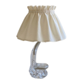 crystal lamp with linen shade