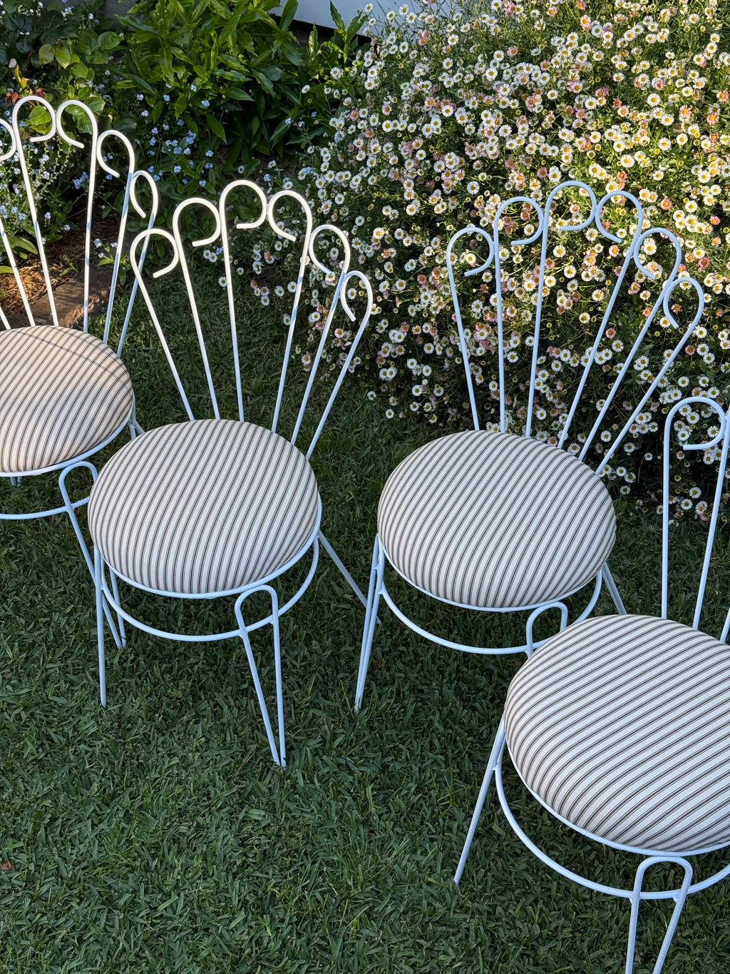 White garden chairs 