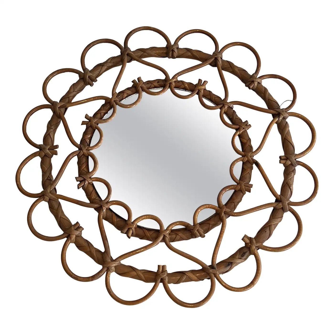 1970's French Rattan Mirror