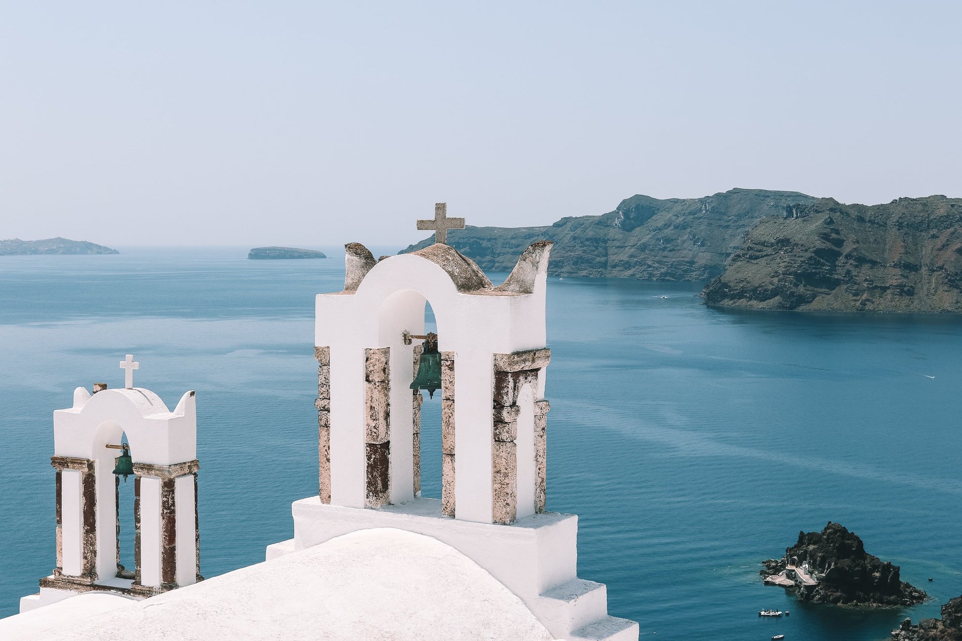 Mythic Caldera- Santorini Print Blue & White Carla & Joel Photography