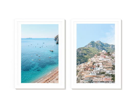 Amalfi Coast Print Pair - Positano Italy Wall Art Photography by Carla & Joel