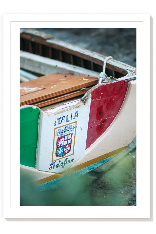 Pescatore- Portofino Italy Boat Flag Print Photography by Carla & Joel
