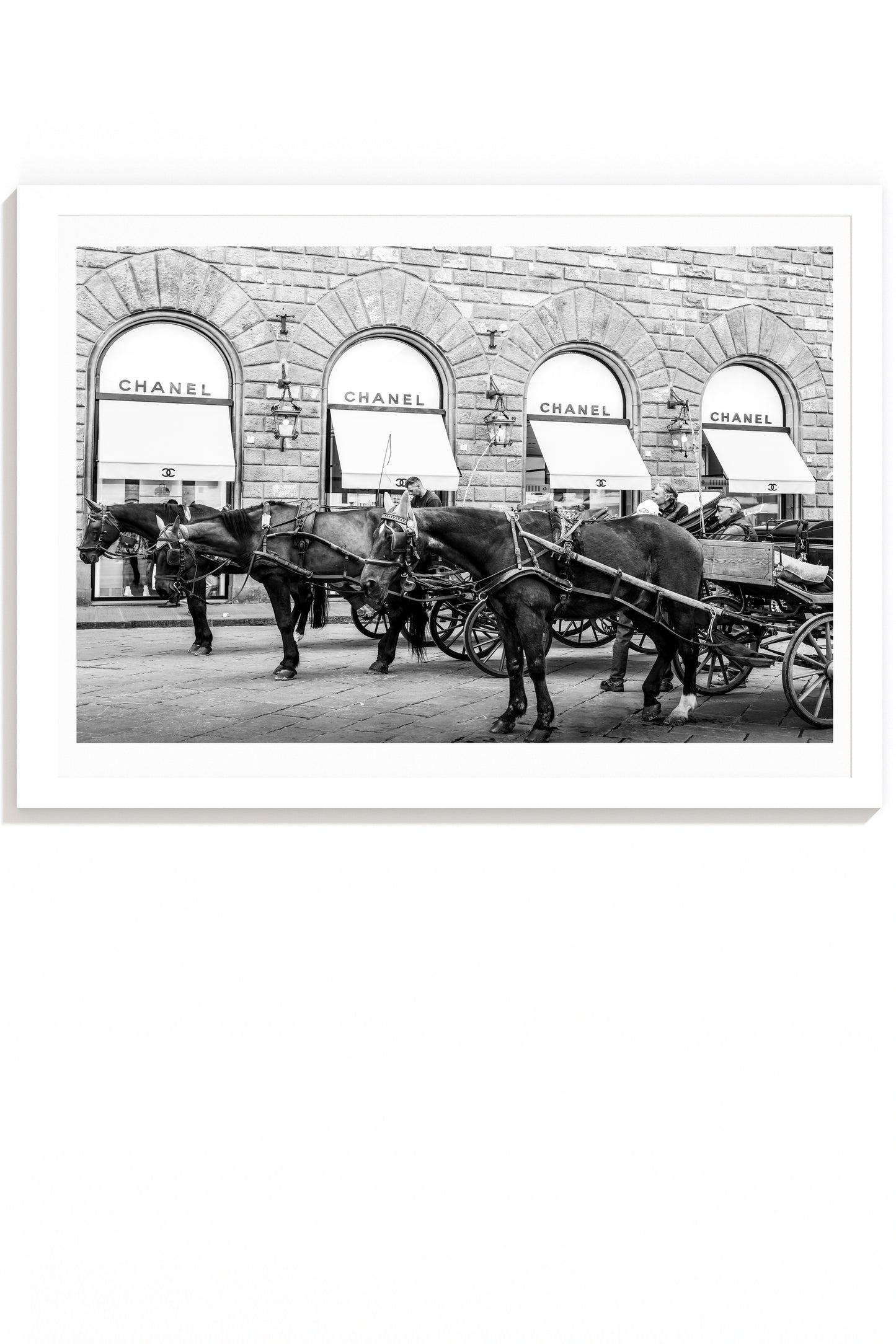 Chanel et Cheval- Florence Horse B&W Carla & Joel Photography Print