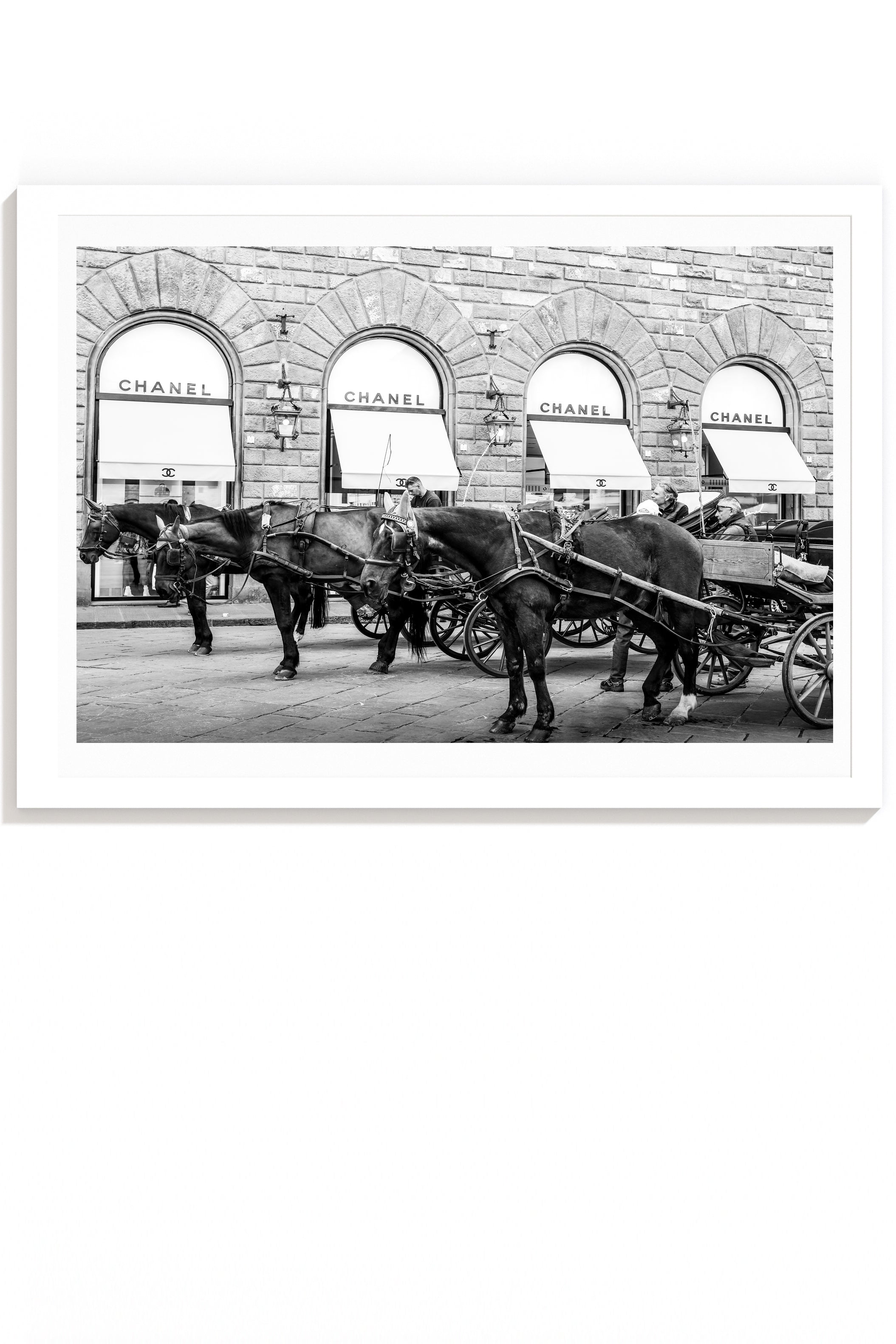 Chanel et Cheval- Florence Horse B&W Carla & Joel Photography Print