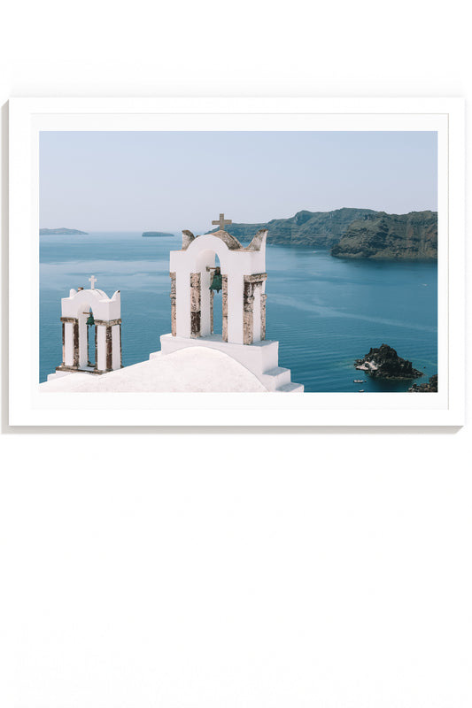 Mythic Caldera- Santorini Print Blue & White Carla & Joel Photography