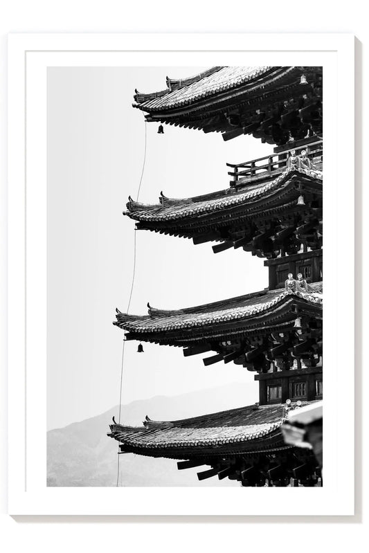 Up- Kyoto Japan Black and White Street Print Carla & Joel Photography